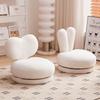 Home Children's Sofa Chair,Rotating Solid Wood Low Stool,Single Lamb Fleece Footstool, Living Room Balcony Reading Chair for Kid
