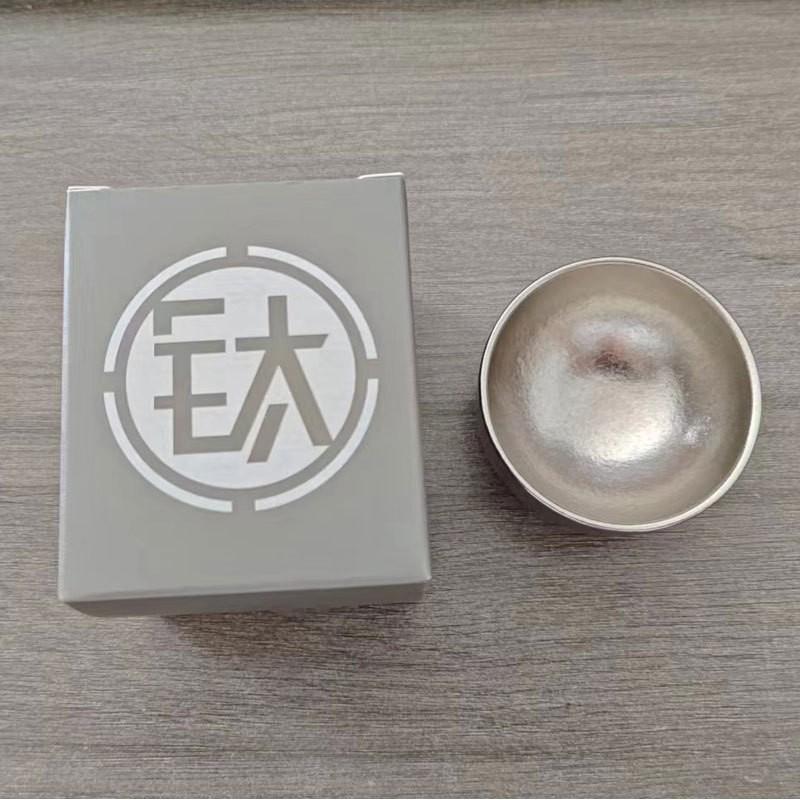 Pure Titanium Mini Tea Cup Set 45ml Double Wall Insulated Travel Mug Home Office Gift Modern Minimalist