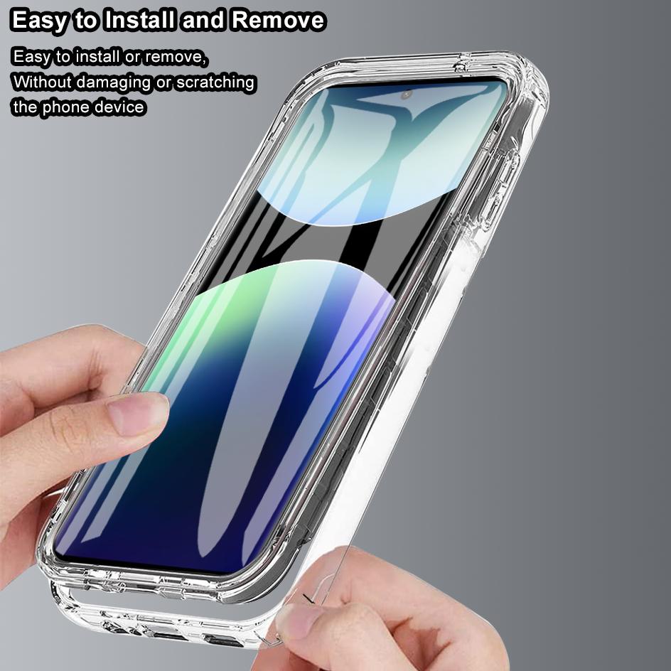360° Full Body Shockproof Phone Cases For Xiaomi Redmi Note 14 13 12 11 Pro Plus Redmi 14C 13C 12C PC+TPU Screen Protector Cover