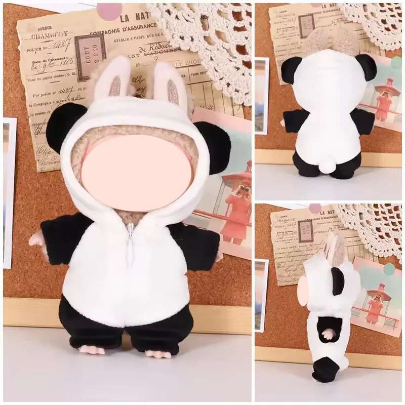 1517Cm Plush Doll Clothes For Labubu Doll'S Clothes Dinosaur Animal Suit Black Suit Rose Crown Outfit Accessories Doll Clothing