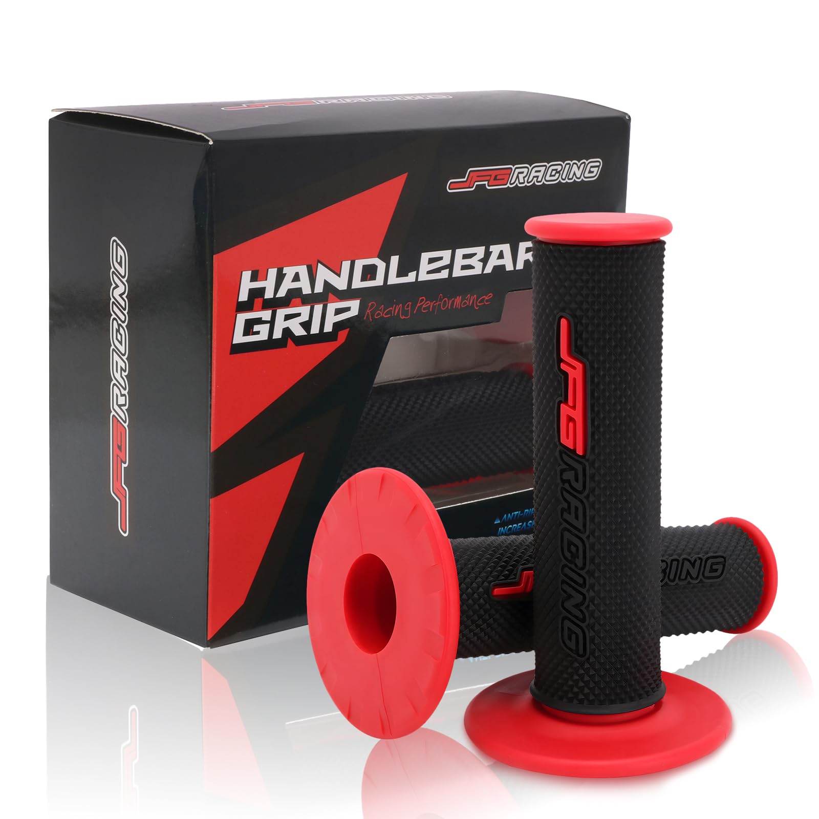 

JFG Motorcycle Clip 22mm /24mm Handle Grip Rubber Anti-Slip Universal Motorcycle Motocross Bike Clip - Red красный