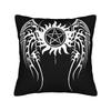 Supernatural Angel Pillowcase Printing Polyester Cushion Cover Decor Mark of Cain Throw Pillow Case Cover Seater Square Xcm