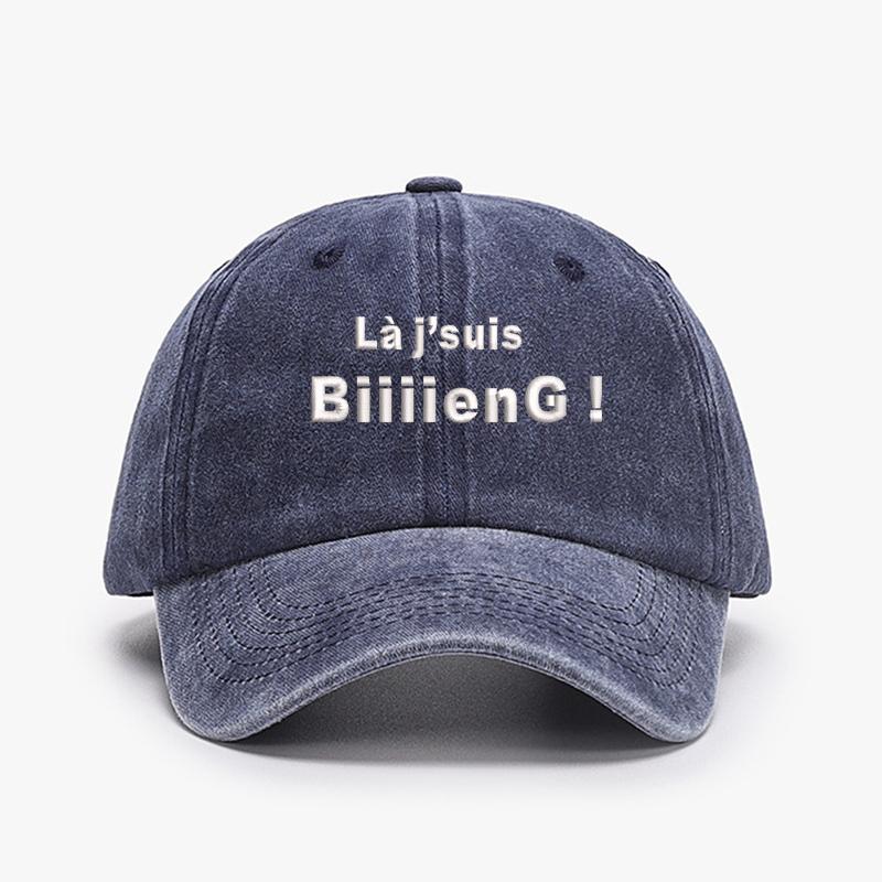 

Fashion Embroidery France Biiiieng Soft Men Baseball Caps Cotton Washed Adjustable Women Sunbonnet Dad Cap Hat Adult (54-60cm)