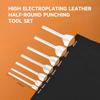 7pcs Arc-Shaped DIY Leather Craft Tools Quarter Circle Punch & Edge Cutter for Strap Belts, Wallets & Bags (10-40mm) 1
