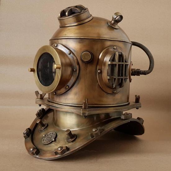 45.72 Cm Handmade US Navy Miller Dunn Mark V Diving Helmet Collectible Gift Ship Navigation Marine Maritime Gift