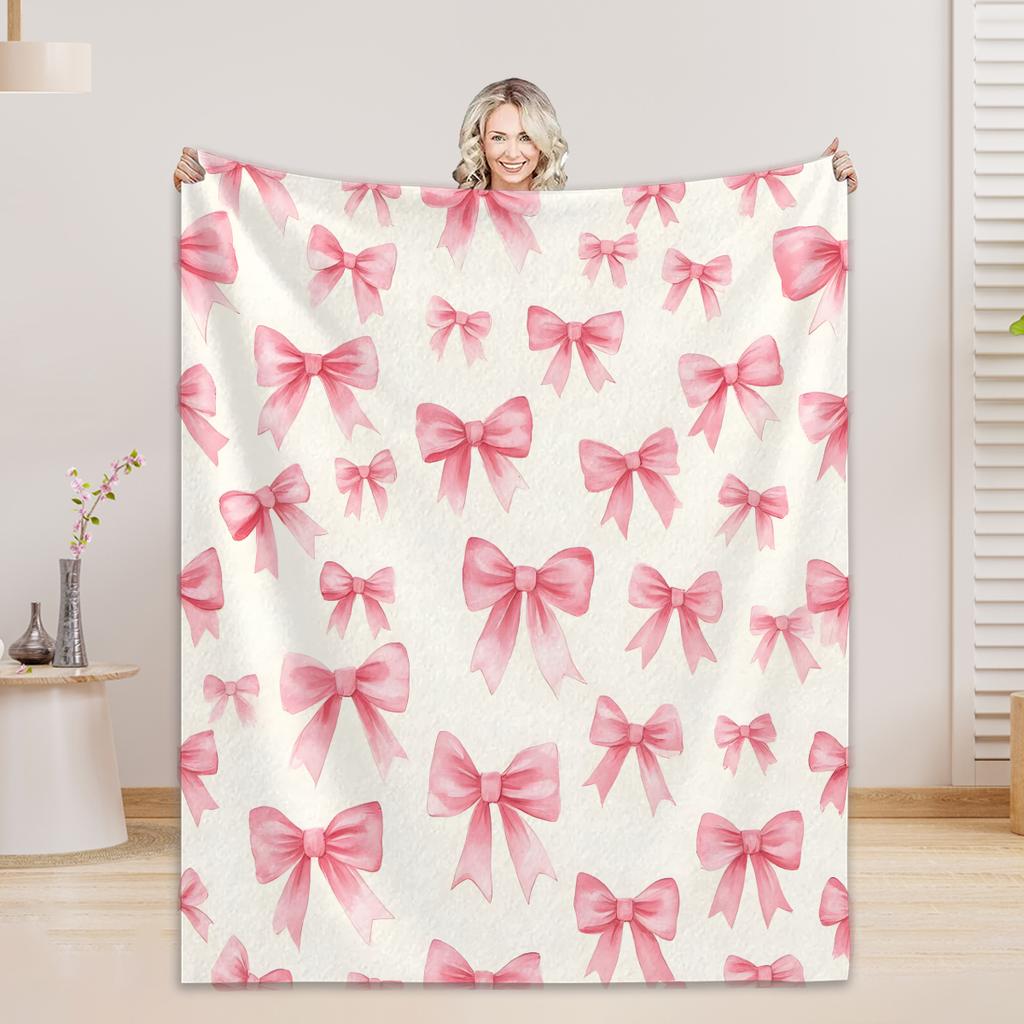 Personalized Blanket For Boys Girls - 4 Sizes And 30 Plus Colors Custom Bow Blanket Gifts for Relatives And Friends