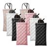Automatic Closing PU Leather Sunglasses Pouch With Double Compartments Travel Friendly Organizers Bag For Essential