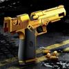 Desert Eagle Mechanical Continuous Fire Toy Gun Shell Ejection Airsoft Pistol Outdoor Soft Bullet Weapon for Children Gift