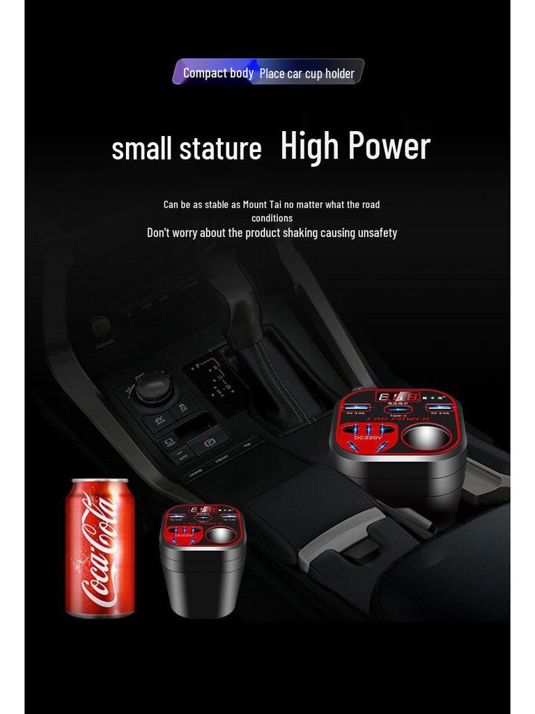 Universal 12V/24V To 220V High-Power Car/Truck Fast-Charge Inverter with Cigarette Lighter Socket