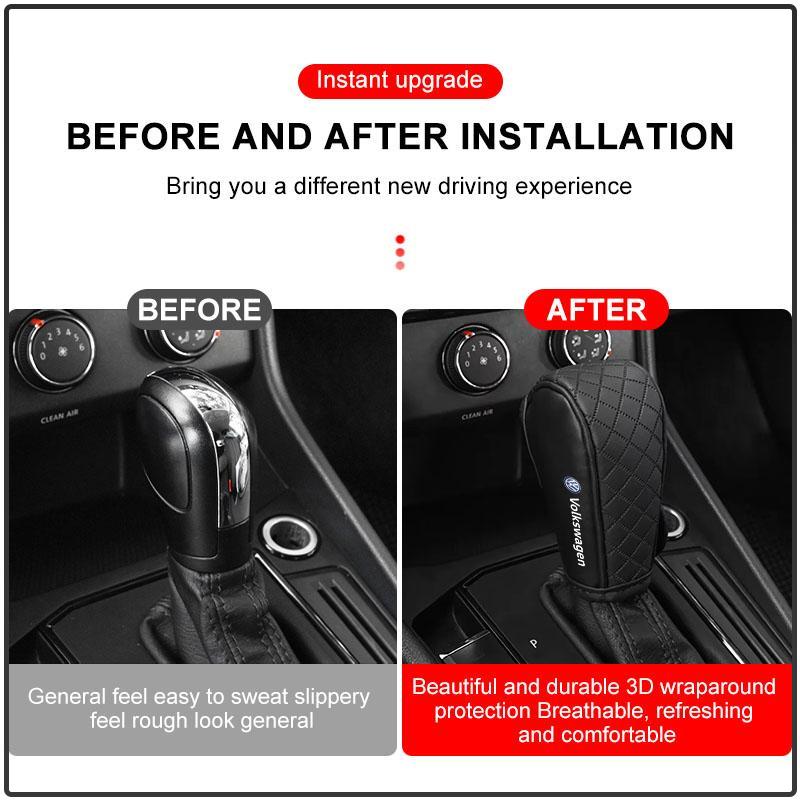 Auto Schalthebelabdeckung PU Leder Schalthebelabdeckung Getriebe Schalthebelknauf Schutz Für Volkswagen Touran Golf-4 5 6 7 Passat Polo MK4 Bora Altea