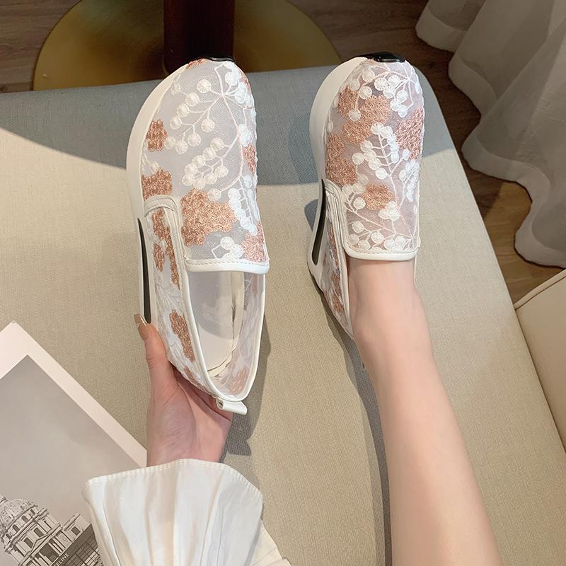 Fashion Spring Summer Hole shoes Woman Flat Platform Women Shoes Slip On Women's Thick Soled Female Shoe Chunky Heels Vulcanized shoes