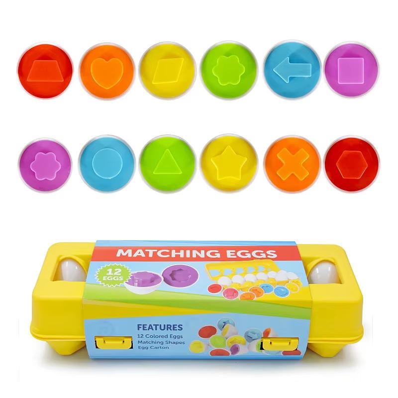 Montessori Learning Educational Math Toy Baby Development Toy Shape Match Puzzles Eggs Game Sensory Toys For Children 3 4 5 Year