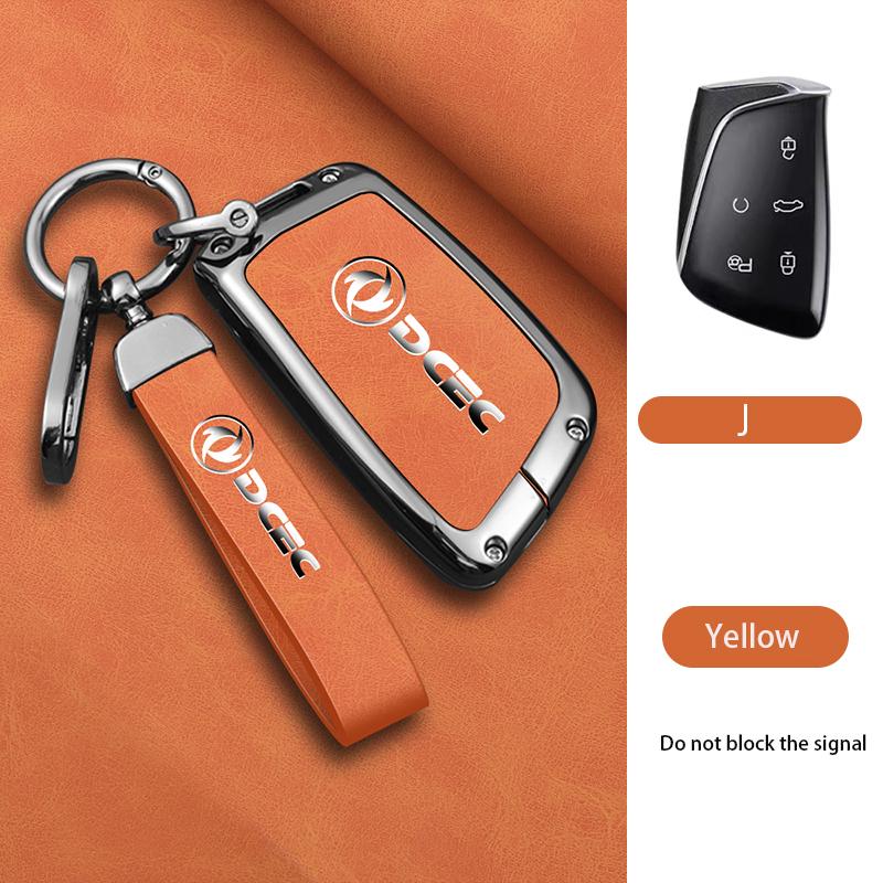 NEW Zinc Alloy Leather Car Key Case Cover Shell for DongFeng AEOLUS 2022 Keyring Keyless Protection Accessories
