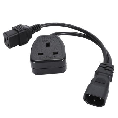 Câble d'alimentation mâle IEC320 C14 vers femelle C19 1 pied C14 vers C19 Cordon de prise d'alimentation en Y pour ordinateur portable
