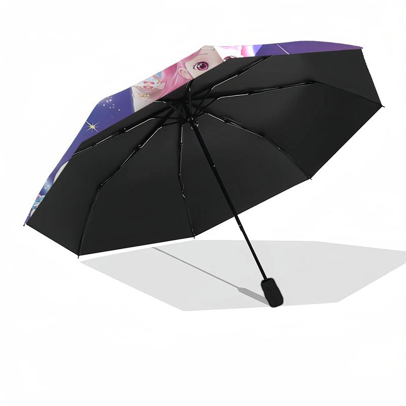 Fairy Tale, Fantasy World Themed Automatic Opening and Closing Umbrella, Compact Travel Umbrella, Lightweight and Portable, Suitable for Bea
