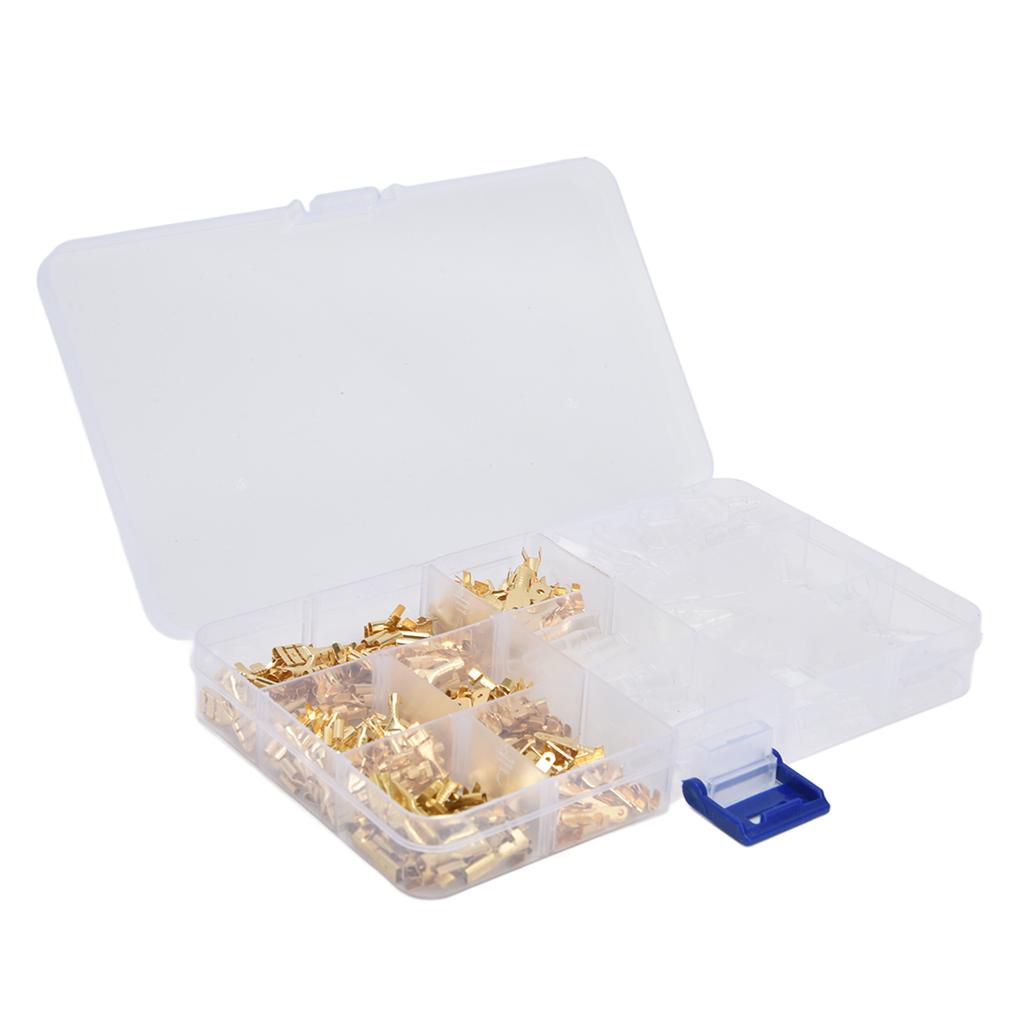 Wire Terminals Assortment Kit Male Female Spade Butt Connectors with Insulating Sleeve Set