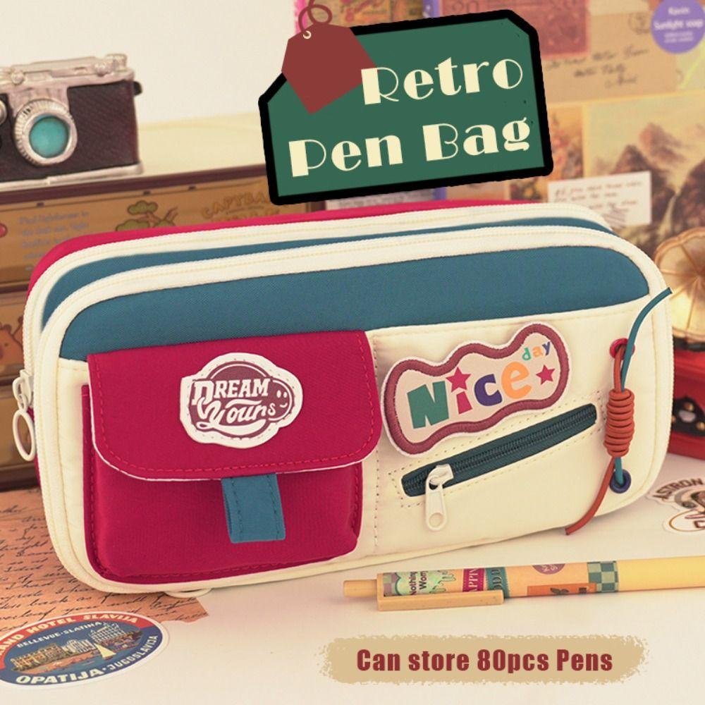 Oxford Cloth Pen Bag Multilayer Pen Box New Pencil Case  Gift