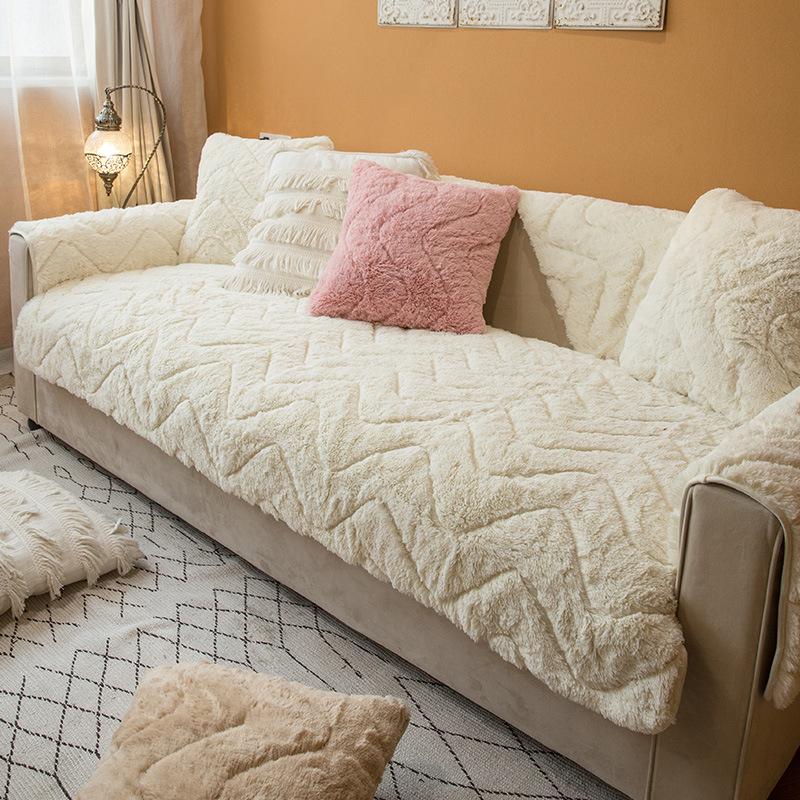 

Простая и утолщенная плюшевая подушка для дивана для дома, гостиной, противоскользящий чехол для дивана, зимняя теплая подушка 110*240