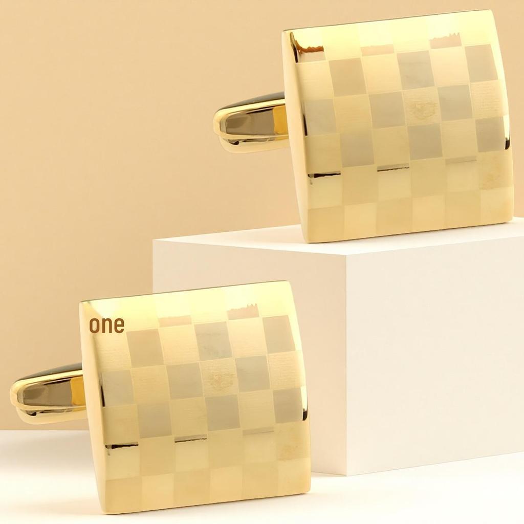 V-förmige Metallmanschettenknöpfe mit lasergraviertem Logo und gebürsteter Oberfläche