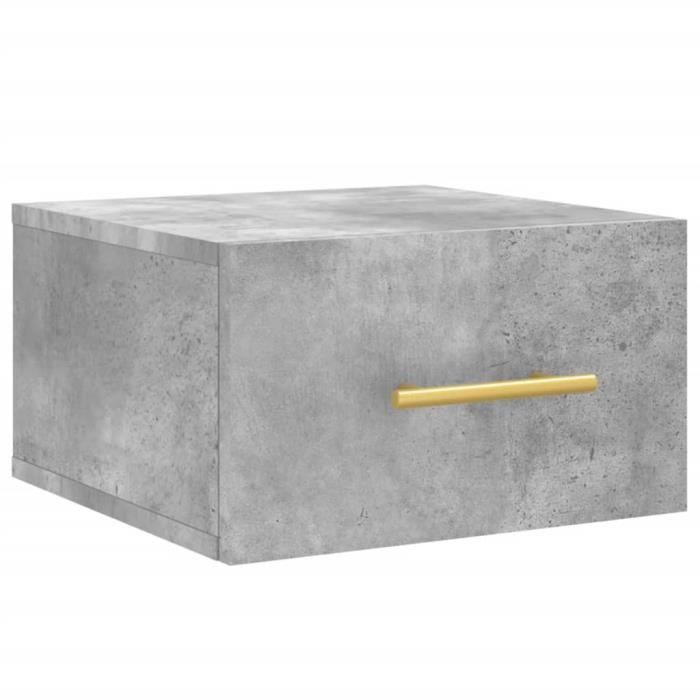 VidaXL Table de chevet murale gris béton 35x35x20 cm 829796