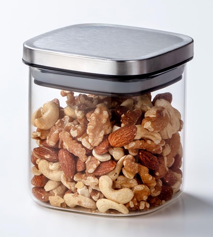 Ishigaki Delish Life Récipient de Stockage en Verre Carré 4573 Résistant à la Chaleur, Boîte de Conservation, 800ml,