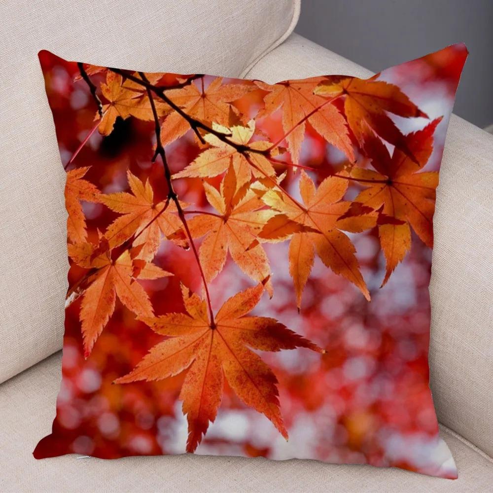 Herbst Ahornblatt Druck Kissenbezug Büro Wohnzimmer Zuhause Kissenbezug Auto Ornamente