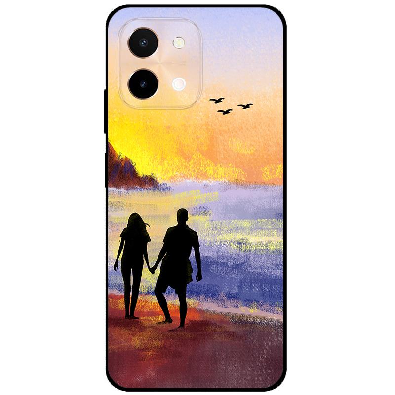 For Vivo Y28 4G Case 6.68'' Black TPU Silicon Cartoon Protection Cover for VivoY28 Y 28 4G Shockproof Capa Wolf Animals Soft Bag