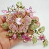 Exaggerated Luxury Rhinestone Flower Pendant Brooch Corsages For Women Men Fashion Elegant Banquet Party Pin Jewelry