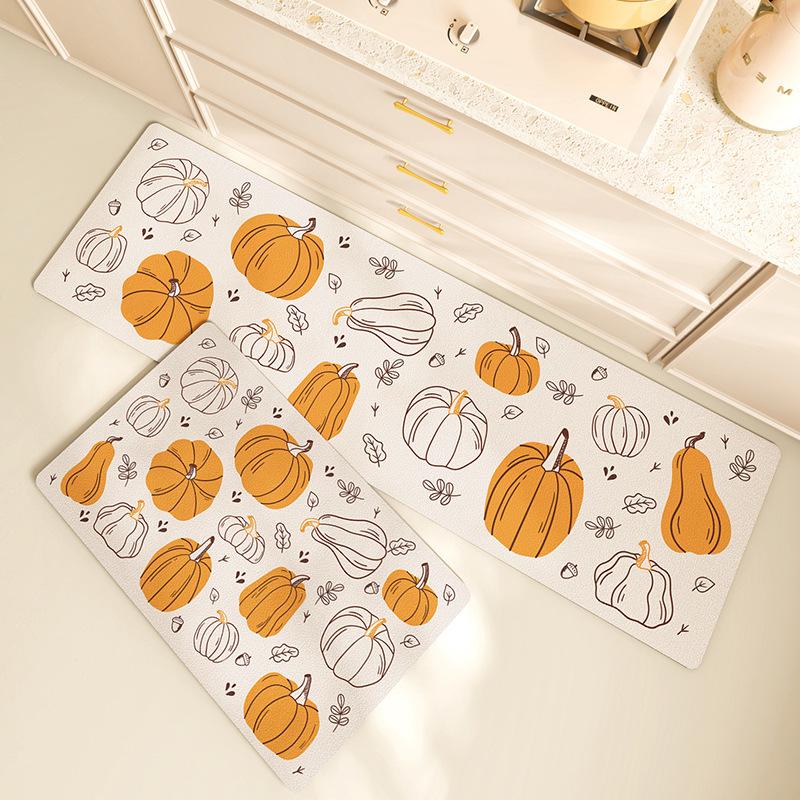 

Halloween Kitchen Floor Mat Pumpkin Pattern, Durable, Stain Resistant, Rug for Bathroom, Entryway 40X60CM(1.3X2FT