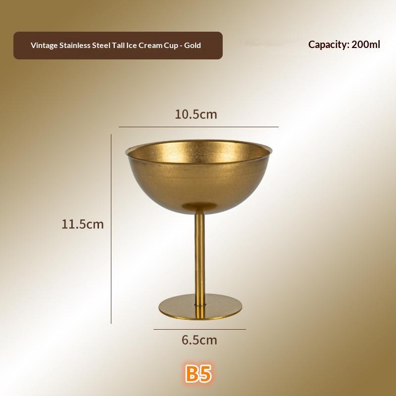 Multipurpose Stainless Steel Goblet for Serving Ice Cream and Fruit Desserts