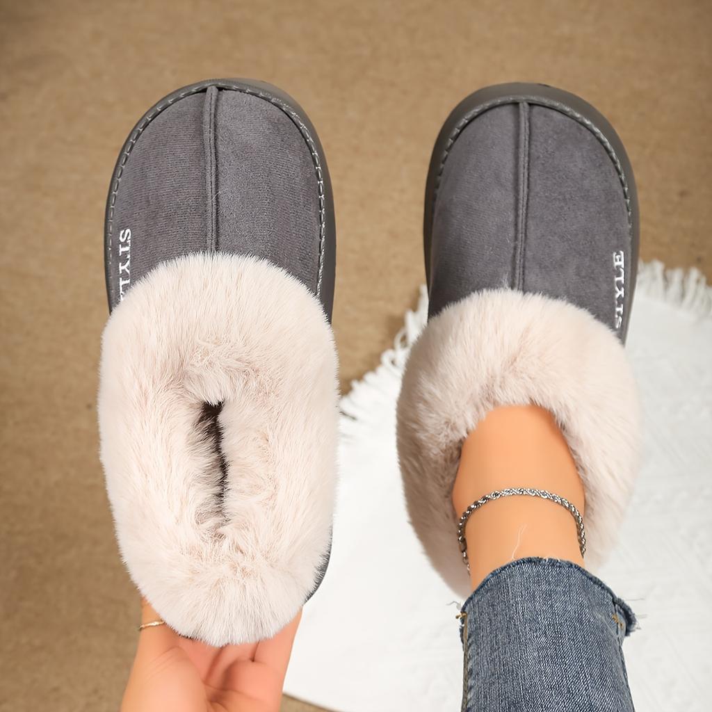 Men's and Women's Suede Like Warm Cotton Shoes, Comfortable, Warm, Non Slip, Indoor and Outdoor Fuzzy Slippers, Short Boots, Cotton Shoes