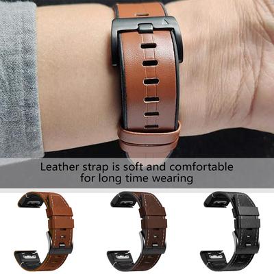 Upgrades Leather Strap 26mm Fast Release Wristband Adjustable Watch Strap Elegant Watch Strap for Garmin Fenix7X 7 6X