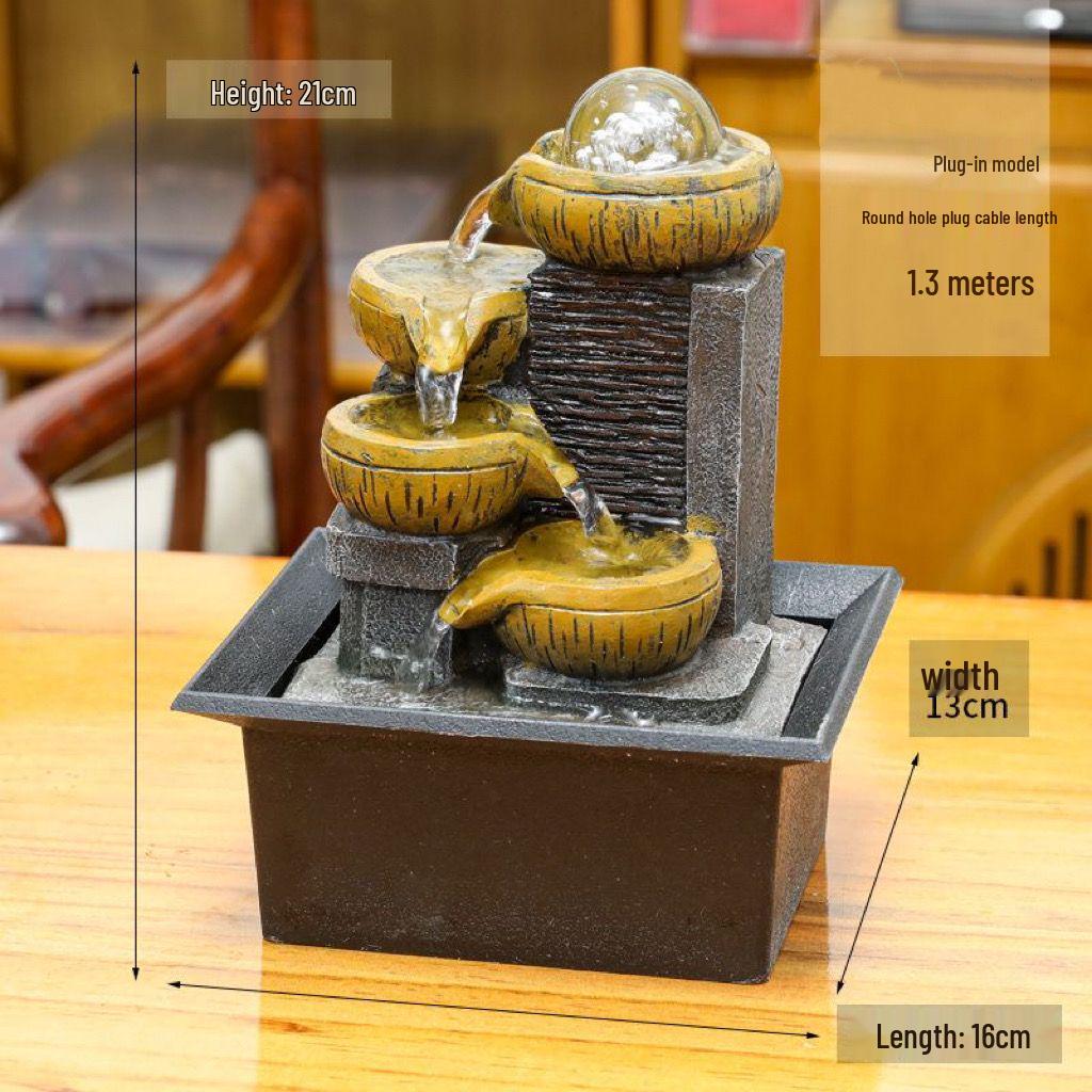 Popular Resin Water Feature: Small Zen Desktop Fountain for Wealth and Tranquility