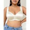 Satin-Unterwäsche mit Knopfleiste vorne, Damen, Große Größen, Raffung, Sport, BH ohne Bügel Text