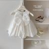 Summer Girls Pink Bow Princess Sleeveless Dress Sweet Baby Party Outfit
