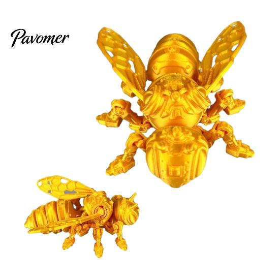 Robot Insect Decoration 3D Printed Mechanical Bee Figurine, Hornet Ornament with Movable Joints, Articulated Wasp Model Fidget Toy, for Home