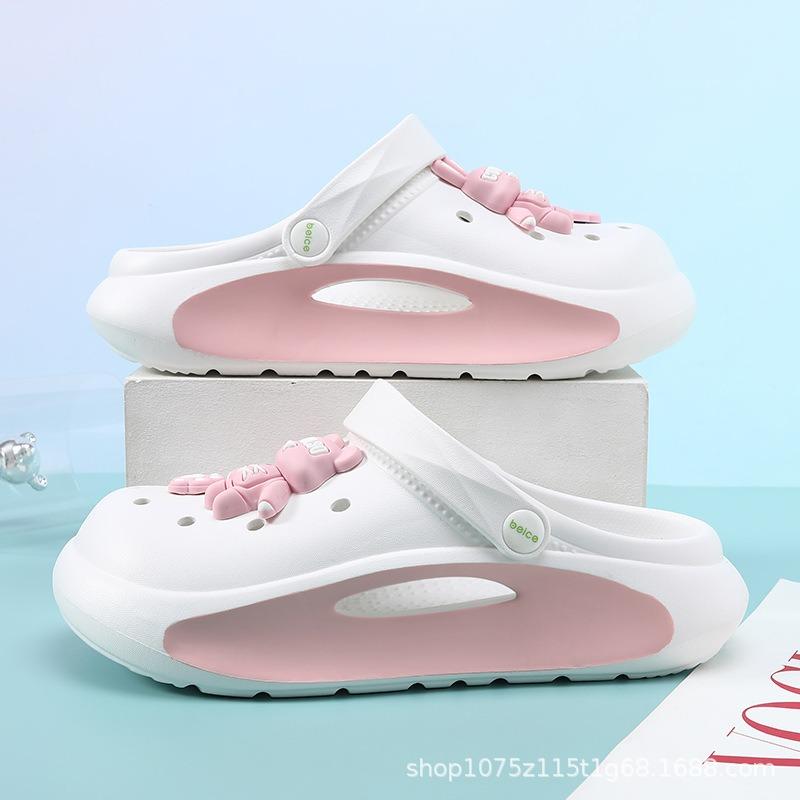 Summer outer wear hole shoes women's non-slip beach outdoor thick-soled bag head fashionable and versatile