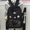 Korean version ins bar pain bag contrasting color schoolbag middle school student backpack large capacity college style transparent schoolbag
