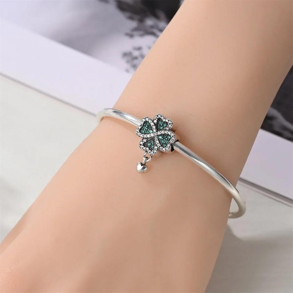 Colorful Full Diamond Charms Metal Love Blooming Rose Round Beads Pendant Fit Original Bracelets Necklace Accessory Elegant Fashion Beautiful Lovely