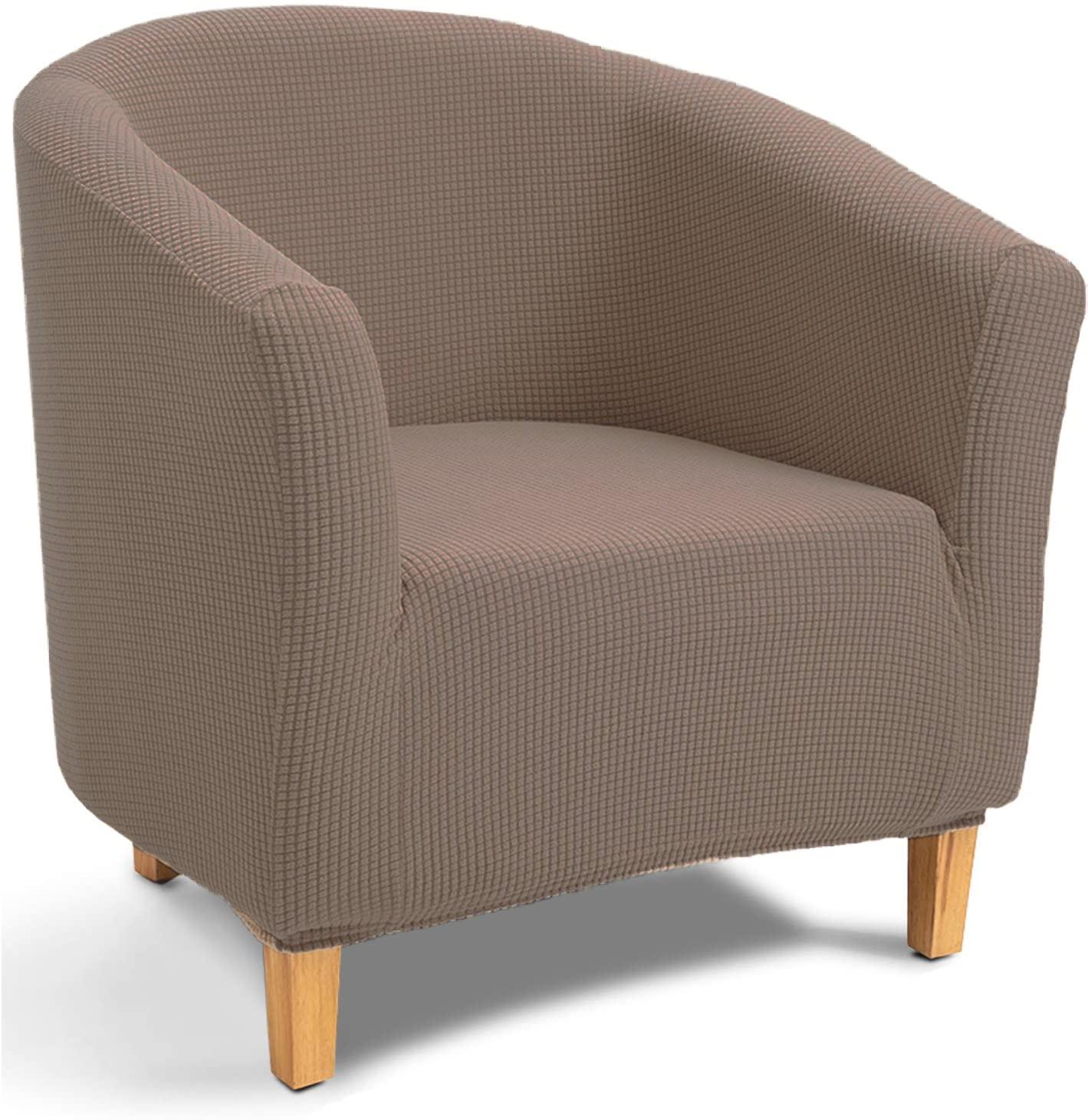 Эластичный жаккардовый чехол для гостиной, барного стула, чехол для клубного кресла, чехол для учебы, ванна, стул, чехол для дивана, протектор серо-коричневый