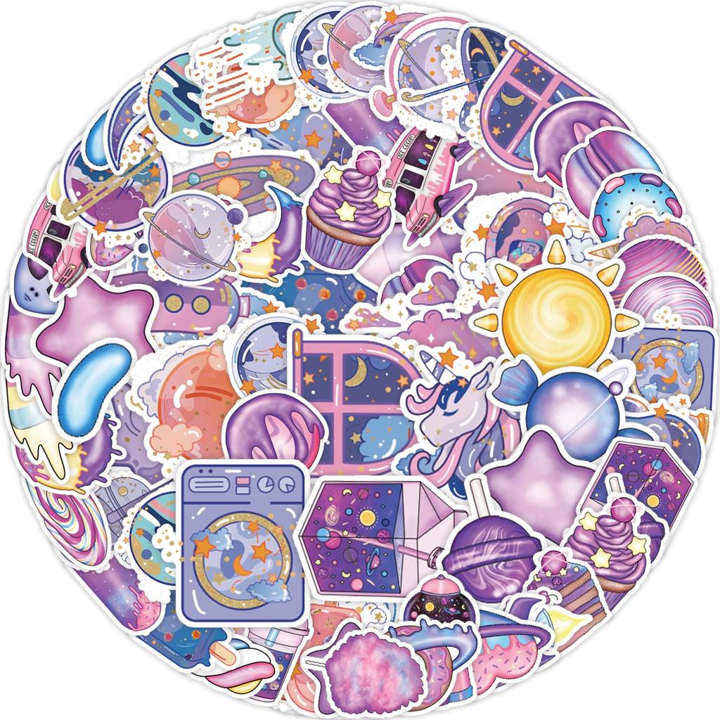 50 Dreamy Universe Cartoon Stickers: Waterproof Decor for Notebooks, Phones, and Water Bottles