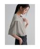 Scarf Short Sleeve Blouse Light Gray