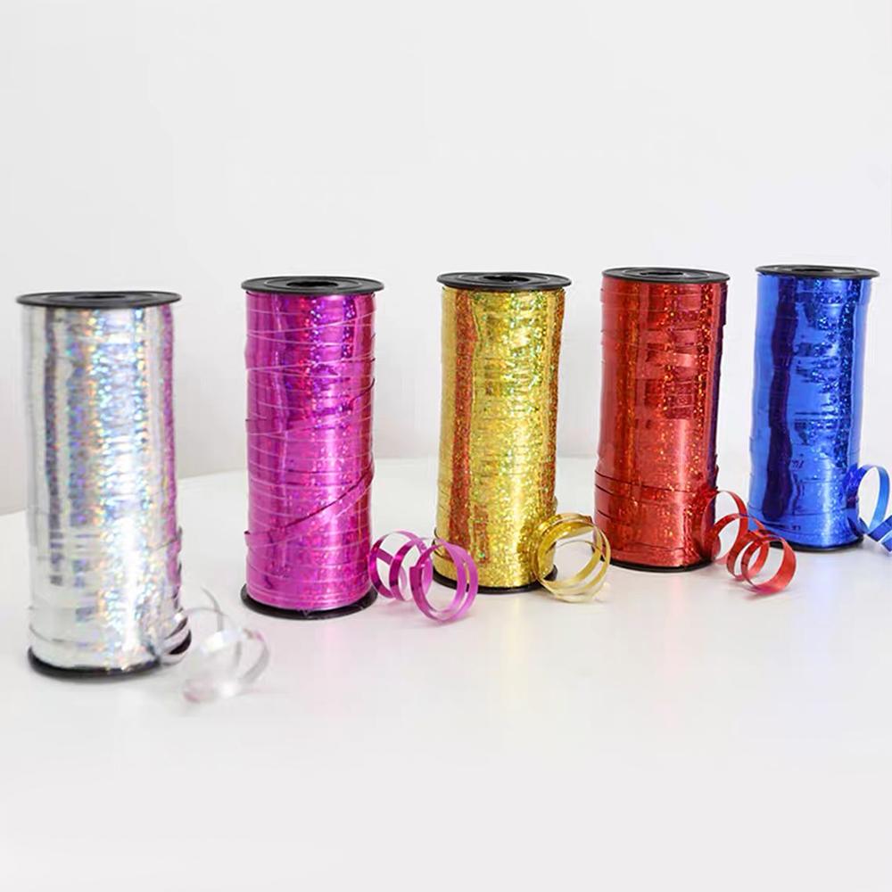100 Yards Rolle Glitzer-Lockenband Luftballonband Geschenkband für Basteln Weihnachten Geburtstag Hochzeit Party Dekoration
