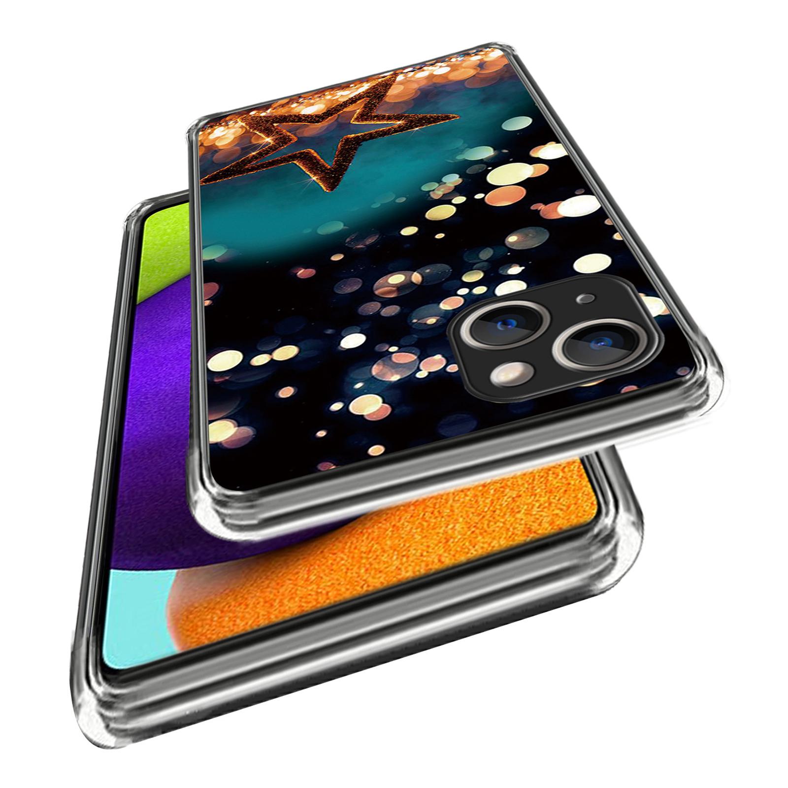 

For iPhone 15 Phone Case Slim-Fit Pattern Printing TPU Back Cover Five-Pointed Star