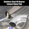 2pcs OD 15" 90 Degree Stainless Steel Bend Tube Car Exhaust Elbow Pipe 004"