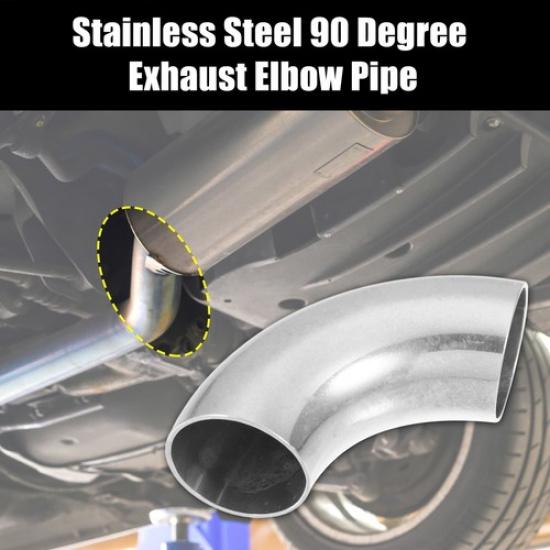 2pcs OD 15" 90 Degree Stainless Steel Bend Tube Car Exhaust Elbow Pipe 004"