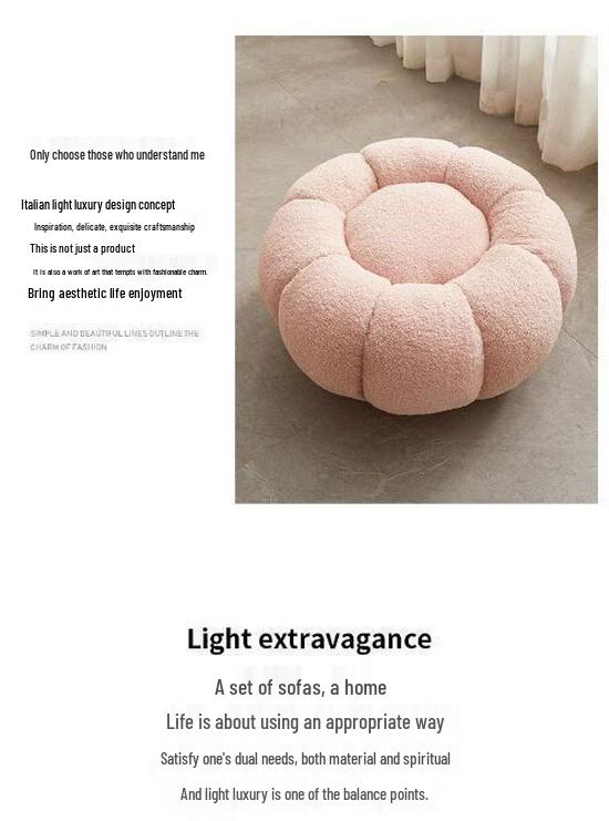 Cozy Pumpkin Single Sofa Chair: Recline & Relax in Lamb Wool Fabric