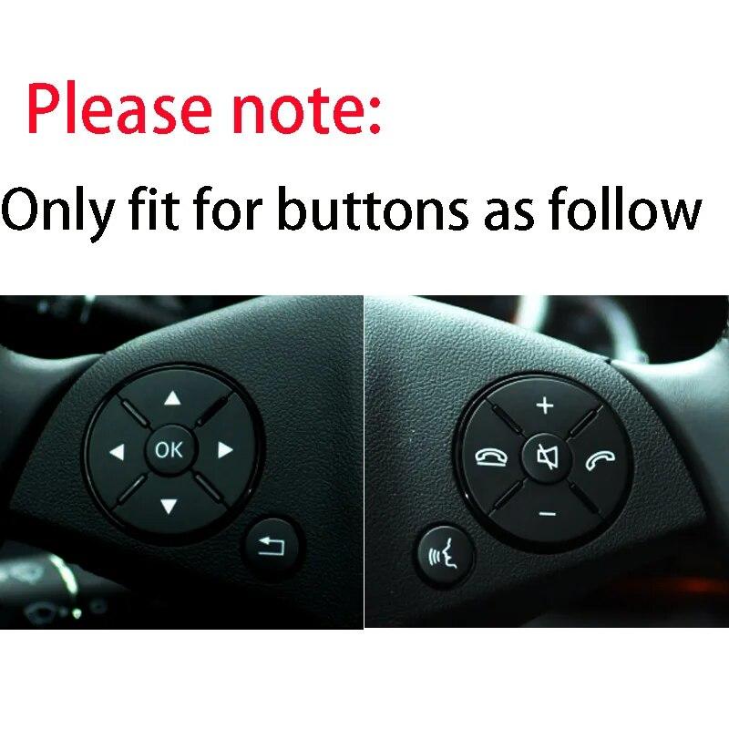 Schwarzer Innen-Lenkradknopf-Schalter-Trim-Abdeckungsaufkleber für Mercedes Benz CES GLK-Klasse W204 W212 W221 X204 C200 C250