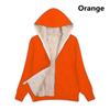 Plus Size Womens Plush Hooded Jacket Long Sleeve Zipper Sweater Coat Tops