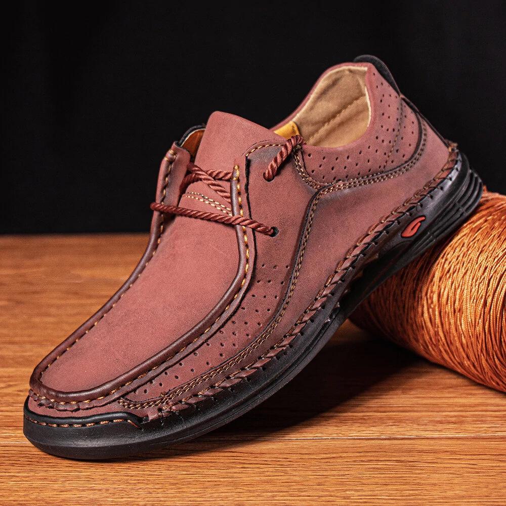 2024 Men's Retro Stitching Shoes: Spring & Autumn, Large Sizes 38-48